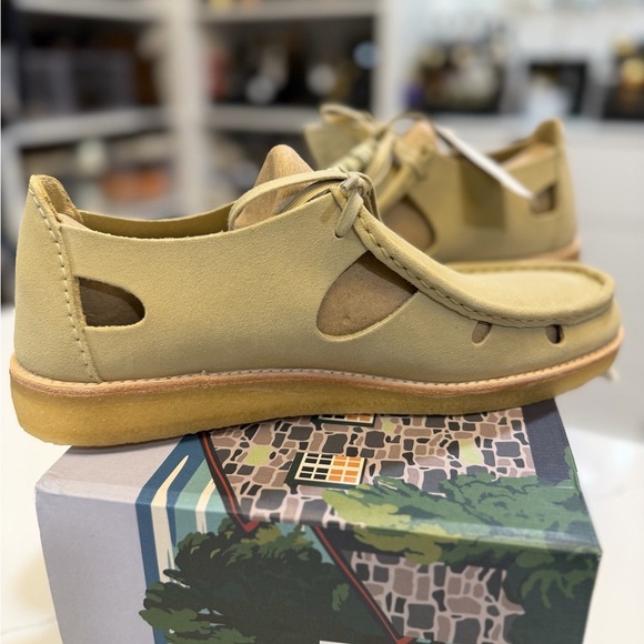 Clarks Brixham Beige Suede Loafers main image 8